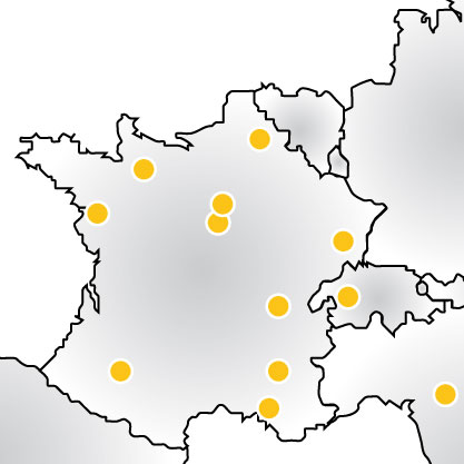 Carte des partenaires métiers d'Alliance Vision