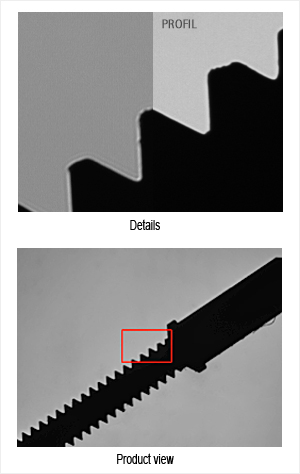 Opto, high resolution bi-telecentric profile measurement